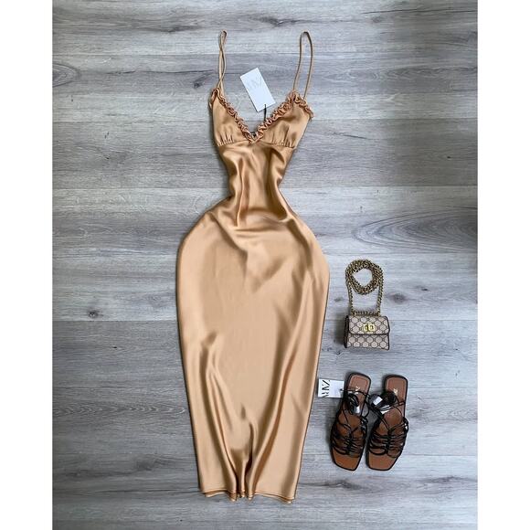 RARE!!! ZARA Satin Effect Slip Dress NWT - Picture 15 of 16